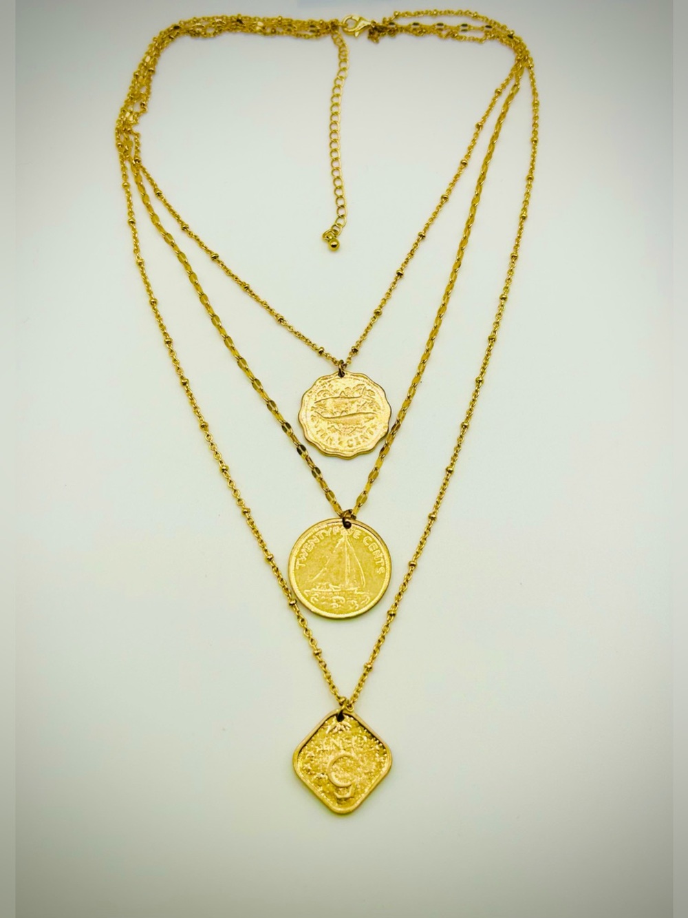 Layered Gold Coin Necklace Quiet Luxury Gypsycore Boho Artsy